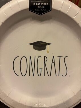Rae Dunn Congrats Graduation Luncheon Plates - Pack of 16